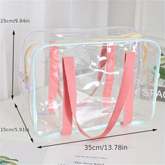 Transparent PVC Handheld Toiletry Bag Waterproof Storage Tote
