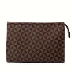 Argyle Pattern Clutch Bag Square Purse With Zipper
