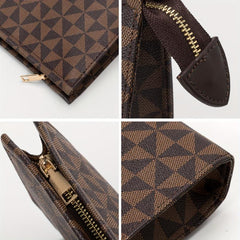 Argyle Pattern Clutch Bag Square Purse With Zipper