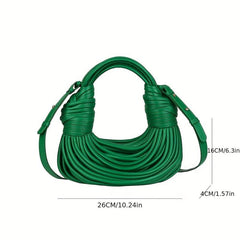 Hand Woven Bread Handbag for Women Knotted Woven Purse Niche Crossbody Bag