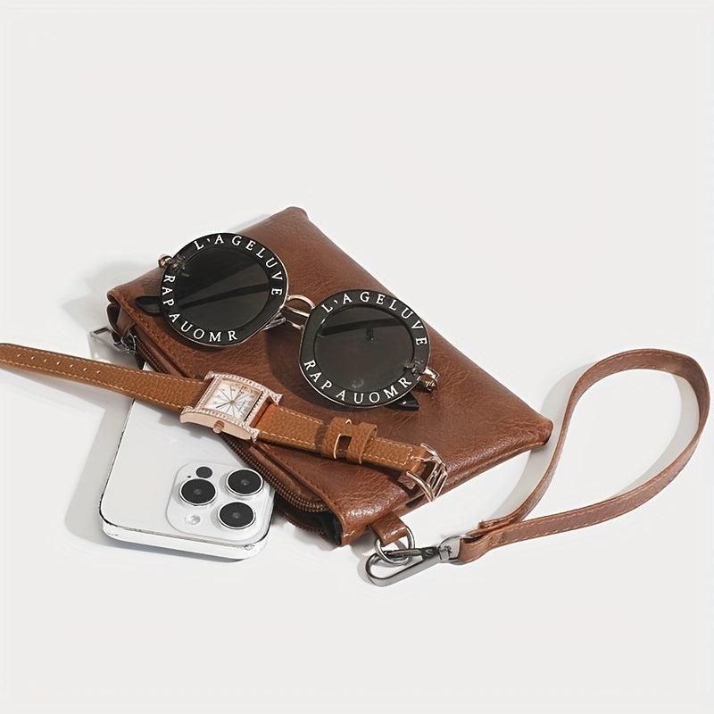 Vegan Leather Coin Purse Wristlet Envelope Clutch Bag
