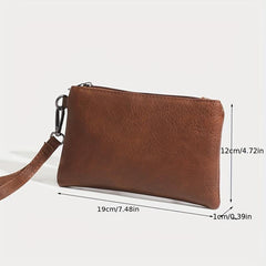 Vegan Leather Coin Purse Wristlet Envelope Clutch Bag