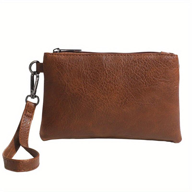 Vegan Leather Coin Purse Wristlet Envelope Clutch Bag