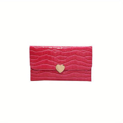 Crocodile Pattern Glossy Flap Clutch Long Wallet Female Card Holder