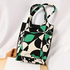 Satchel Bag Knitted Handbag Casual Storage For Shopping