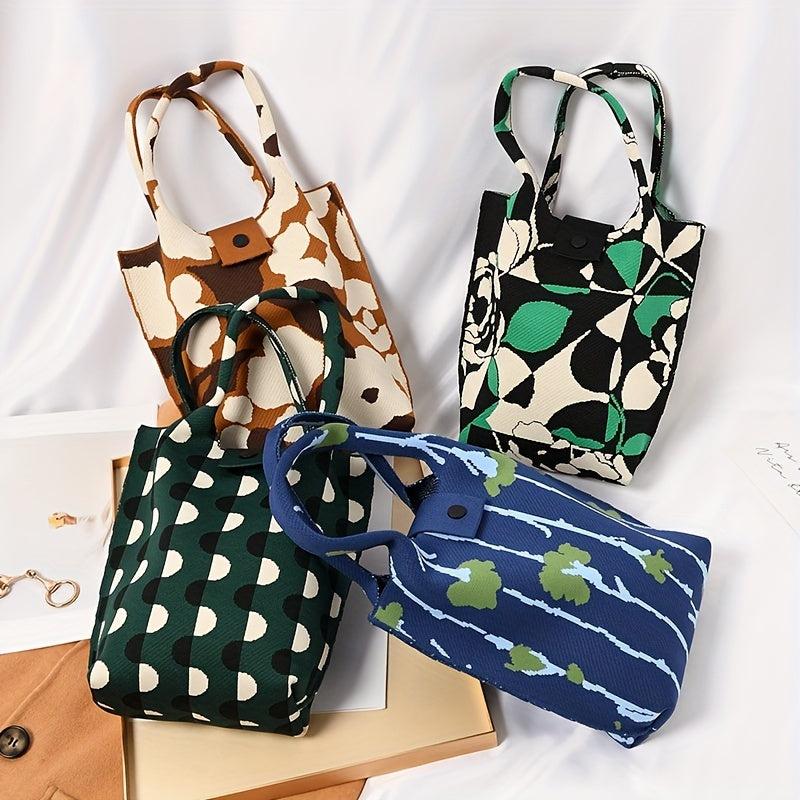 Satchel Bag Knitted Handbag Casual Storage For Shopping