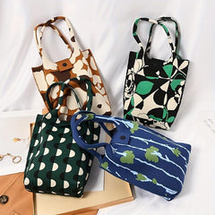 Satchel Bag Knitted Handbag Casual Storage For Shopping