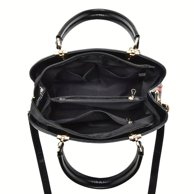 Large Capacity Double Handle Tote Bag Plaid Pattern Shoulder Bag Crossbody Bag