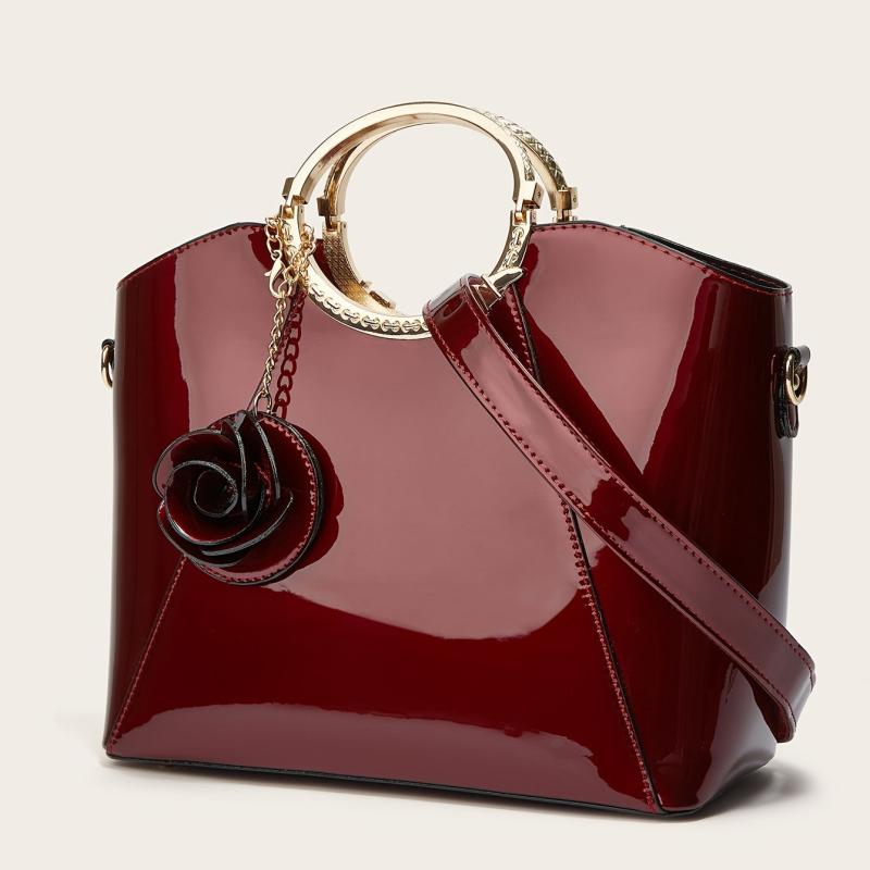Women's Top Handle Satchel Bag w/ Bag Charm