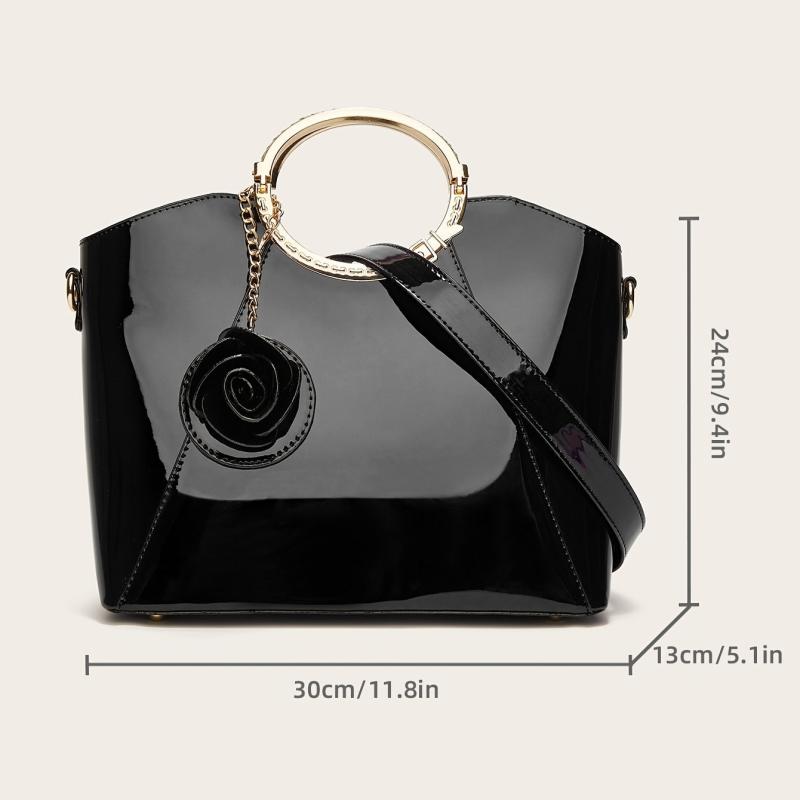Women's Top Handle Satchel Bag w/ Bag Charm