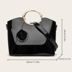 Women's Top Handle Satchel Bag w/ Bag Charm