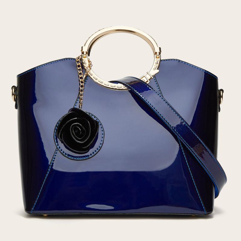Women's Top Handle Satchel Bag w/ Bag Charm
