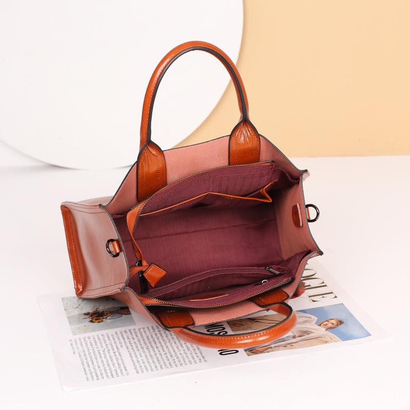 Vintage Leather Crossbody Bag Solid Tote Office Work Satchel Purse