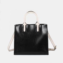 Vintage Leather Crossbody Bag Solid Tote Office Work Satchel Purse