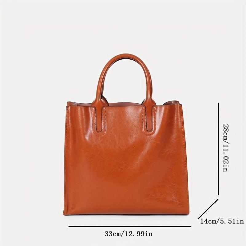 Vintage Leather Crossbody Bag Solid Tote Office Work Satchel Purse
