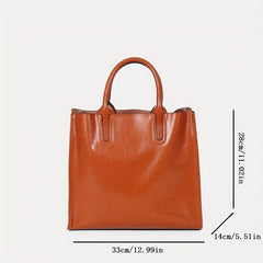 Vintage Leather Crossbody Bag Solid Tote Office Work Satchel Purse