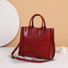Vintage Leather Crossbody Bag Solid Tote Office Work Satchel Purse