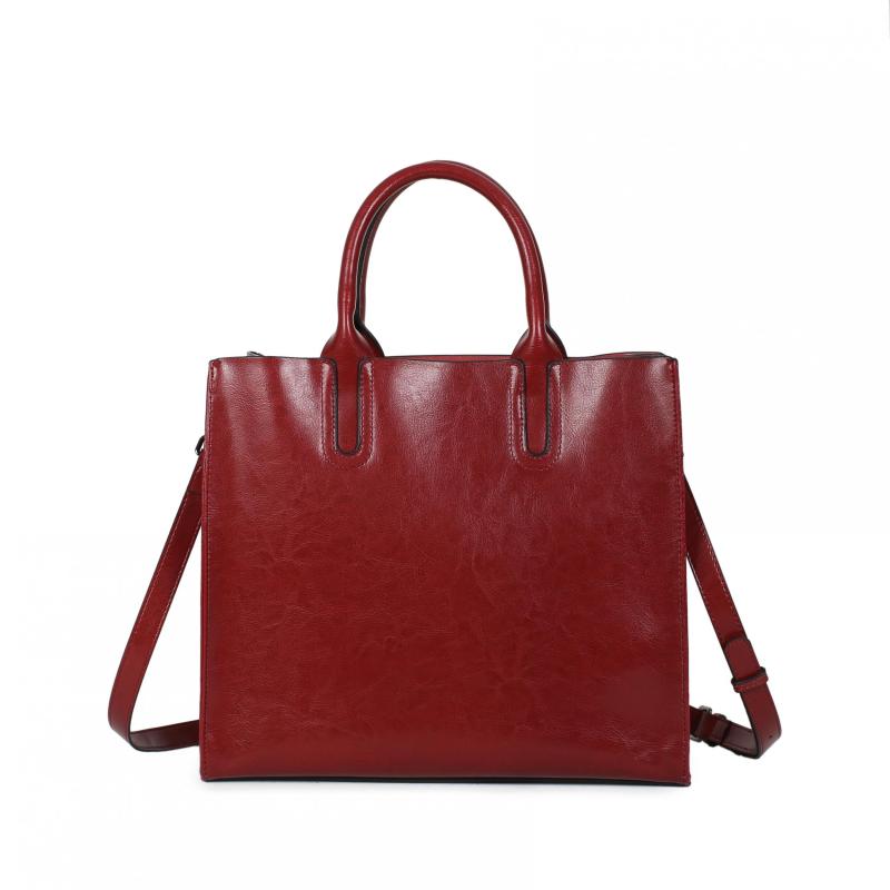 Vintage Leather Crossbody Bag Solid Tote Office Work Satchel Purse