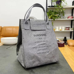Waterproof Paper Bento Bag for Lunch Box Insulation Office Worker Handbag