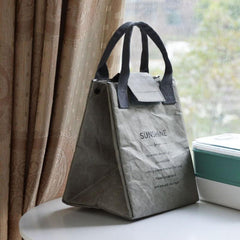 Waterproof Paper Bento Bag for Lunch Box Insulation Office Worker Handbag