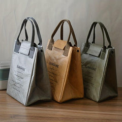 Waterproof Paper Bento Bag for Lunch Box Insulation Office Worker Handbag