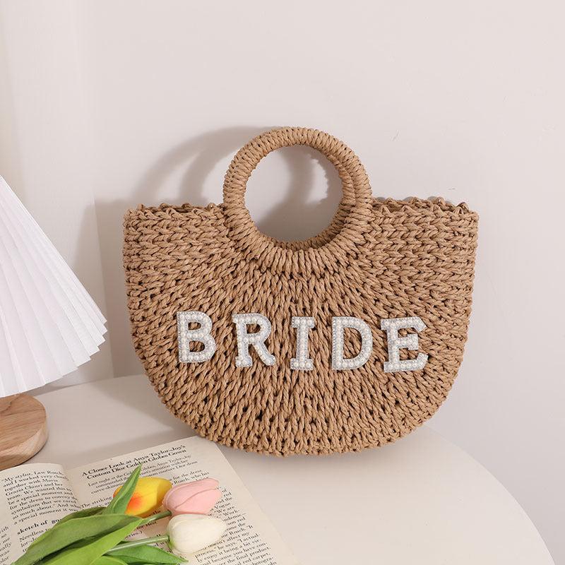 Straw Satchel Bag Bohemian Lightweight Woven Handbag
