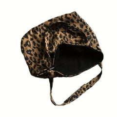 Leopard Print High Capacity Tote Bag Lightweight Shoulder Bag