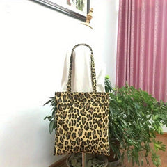 Leopard Print High Capacity Tote Bag Lightweight Shoulder Bag