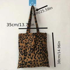 Leopard Print High Capacity Tote Bag Lightweight Shoulder Bag