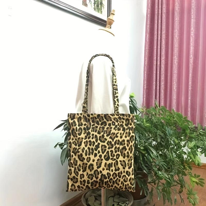 Leopard Print High Capacity Tote Bag Lightweight Shoulder Bag