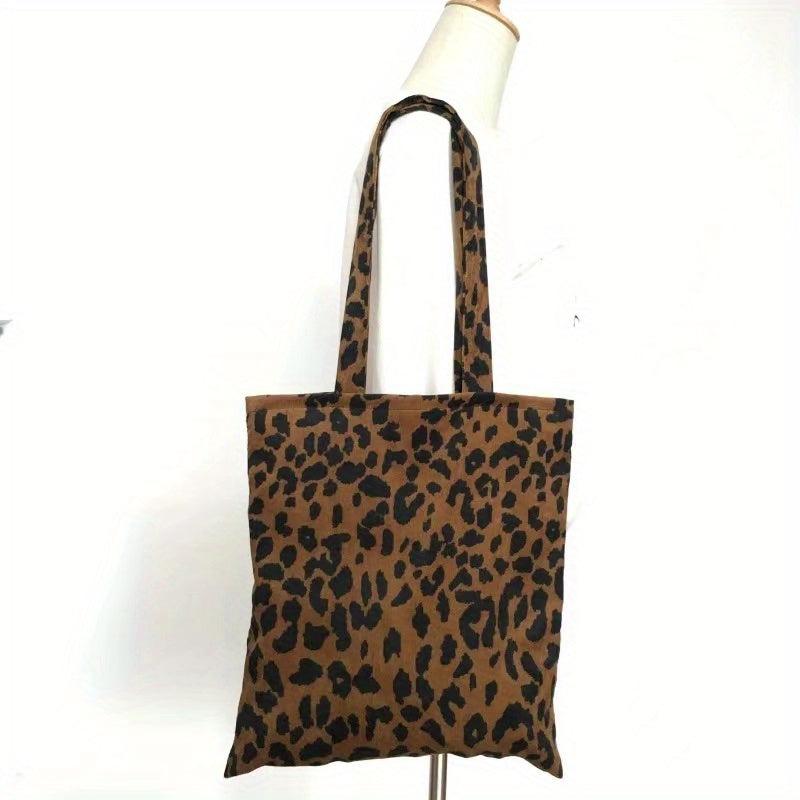 Leopard Print High Capacity Tote Bag Lightweight Shoulder Bag