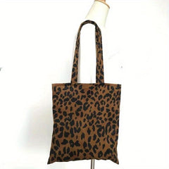 Leopard Print High Capacity Tote Bag Lightweight Shoulder Bag