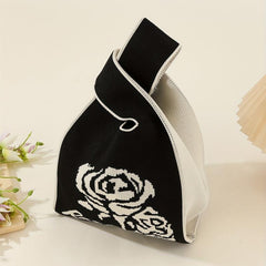 Retro Foldable Knitted Handbag for Women