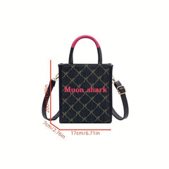 Plaid Tip Handle Crossbody Bag Canvas Lightweight Messenger Bag