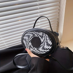 Geometric Pattern Crossbody Bag Casual PU Leather Purse Women's Shoulder Handbag