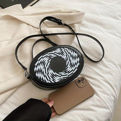 Geometric Pattern Crossbody Bag Casual PU Leather Purse Women's Shoulder Handbag