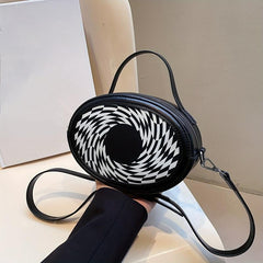 Geometric Pattern Crossbody Bag Casual PU Leather Purse Women's Shoulder Handbag