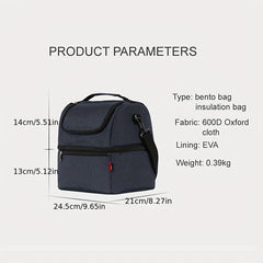 Double Layer Insulated Lunch Bag Ice Pack Leakproof Insulation Picnic Travel