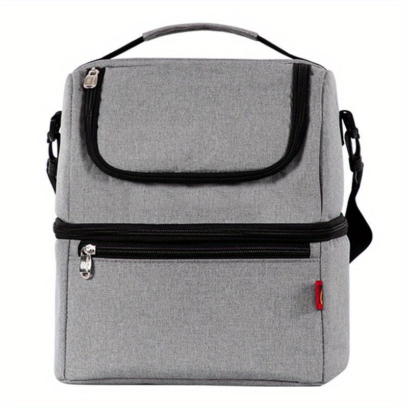 Double Layer Insulated Lunch Bag Ice Pack Leakproof Insulation Picnic Travel