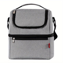 Double Layer Insulated Lunch Bag Ice Pack Leakproof Insulation Picnic Travel