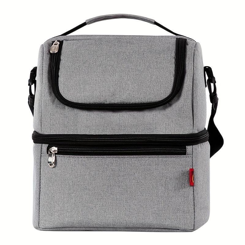 Double Layer Insulated Lunch Bag Ice Pack Leakproof Insulation Picnic Travel