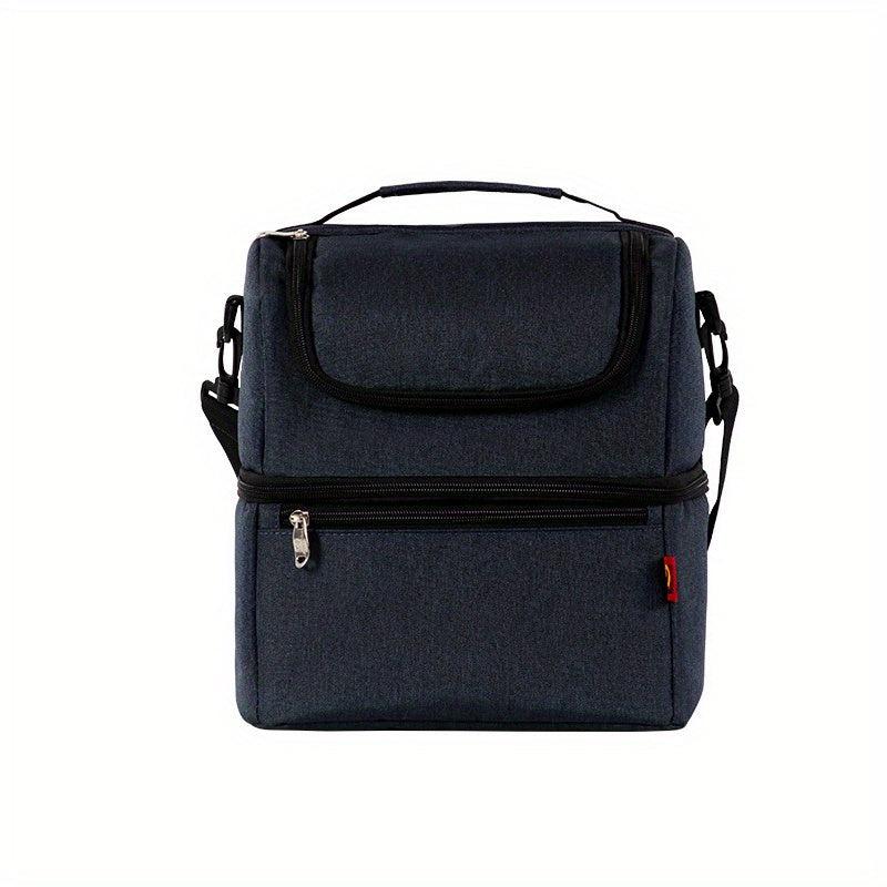 Double Layer Insulated Lunch Bag Ice Pack Leakproof Insulation Picnic Travel