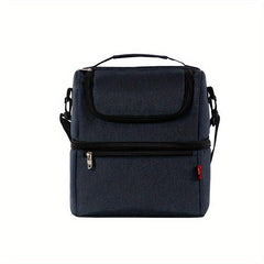 Double Layer Insulated Lunch Bag Ice Pack Leakproof Insulation Picnic Travel