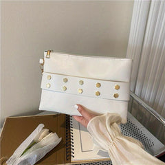 Zipper Clutch Purse PU Leather Textured Wristlet Wallet