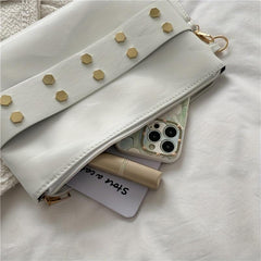 Zipper Clutch Purse PU Leather Textured Wristlet Wallet