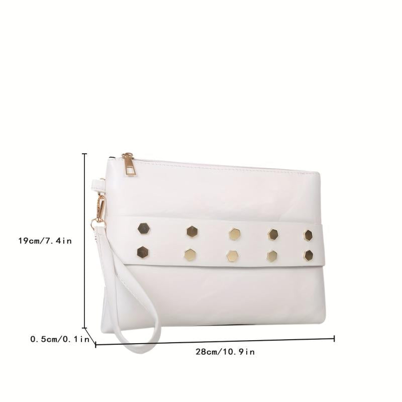 Zipper Clutch Purse PU Leather Textured Wristlet Wallet
