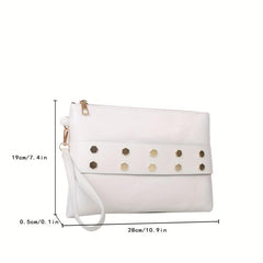 Zipper Clutch Purse PU Leather Textured Wristlet Wallet