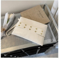 Zipper Clutch Purse PU Leather Textured Wristlet Wallet