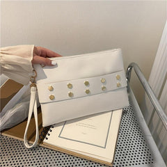 Zipper Clutch Purse PU Leather Textured Wristlet Wallet