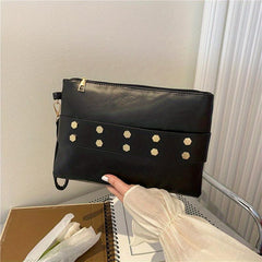 Zipper Clutch Purse PU Leather Textured Wristlet Wallet